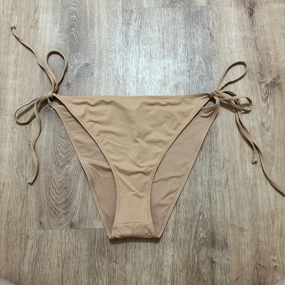 SKIMS | NWT Women's Recycled Swim Low Rise‎ Tie Bikini Bottom, Ochre, Size 4X